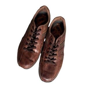 Skechers Y2k Distressed Brown Leather Retro Streetwear Sneaker Oxfords Mens 13